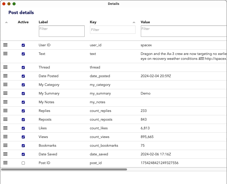 db post details